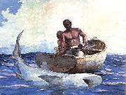 Winslow Homer Shark Fishing painting